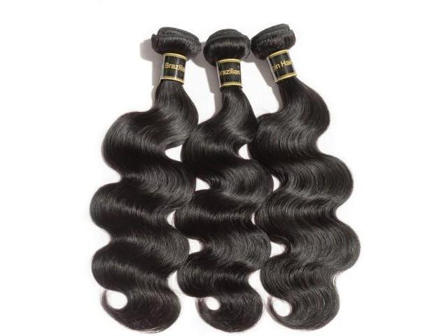 Body Wavy Diamond 8A Virgin Brazilian Hair Natural Black 100g - Click Image to Close